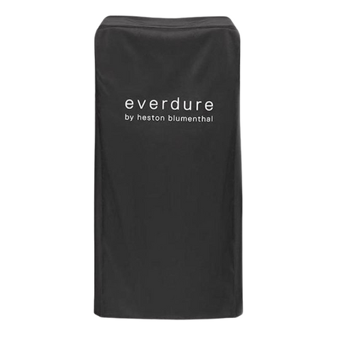 Zwarte polyester Everdure 4K beschermhoes met wit "everdure by heston blumenthal" logo.